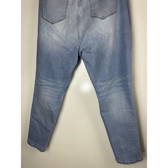 KanCan High Rise Mom Jeans Distressed Button Fly Blue Denim Plus Size 3XL - Picture 6 of 8